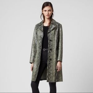 NWT Allsaints Leather Mac Trench
